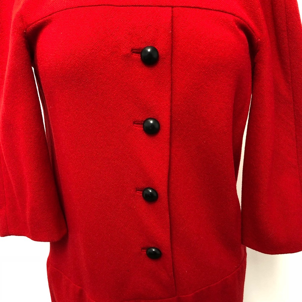Vintage early 60s red wool Dress - Picture 5 of 8